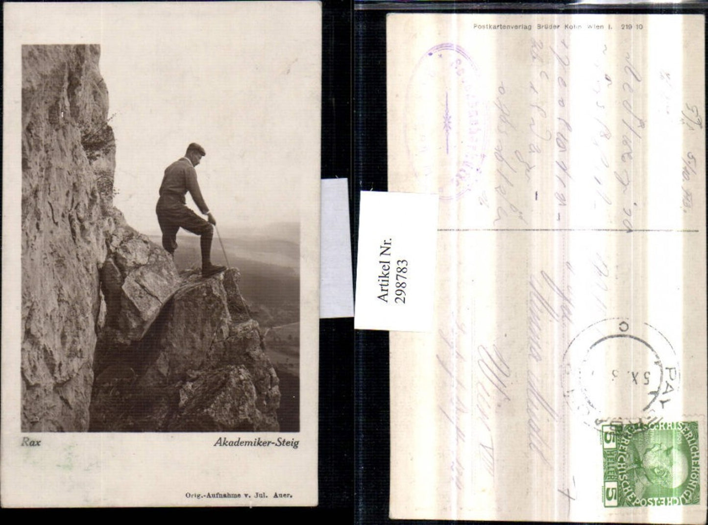 298783,Rax Akademiker-Steig Motiv Bergsteiger pub Brüder Kohn