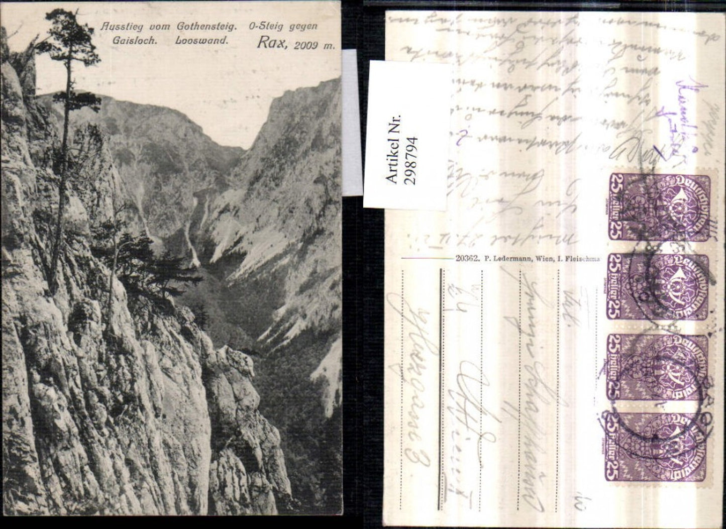 298794,Rax Ausstieg vom Gothensteig Gaisloch Looswand Loswand Bergkulisse b. Reichenau