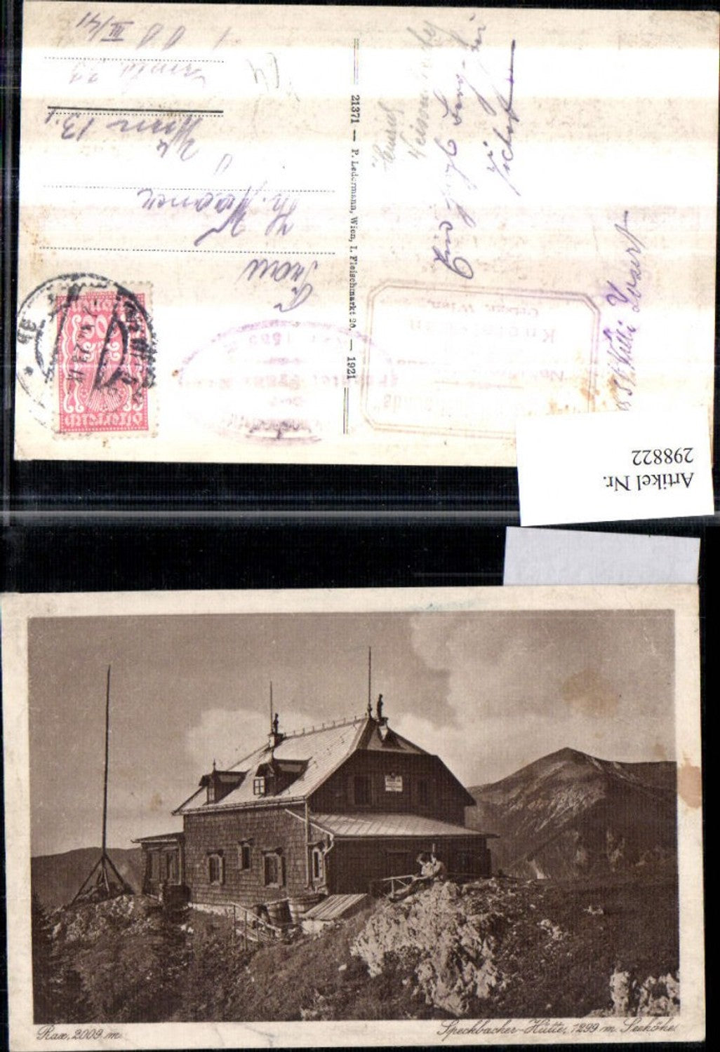 298822,Rax Speckbacherhütte Berghütte Bergkulisse b. Breitenstein