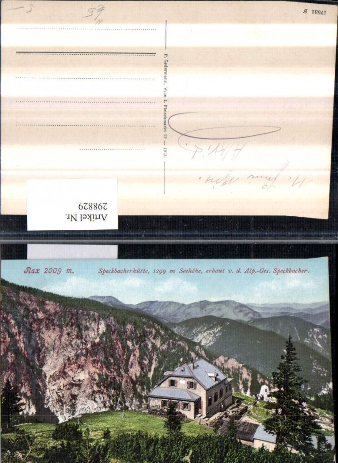 298829,Rax Speckbacherhütte Berghütte Bergkulisse b. Breitenstein