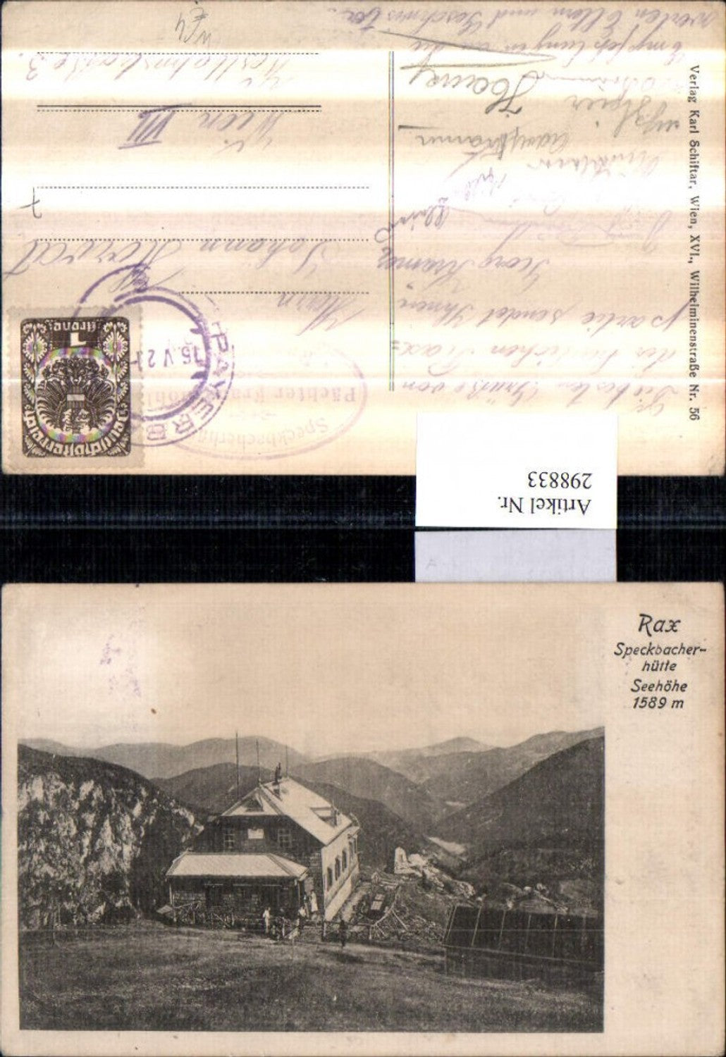 298833,Rax Speckbacherhütte Berghütte Bergkulisse b. Breitenstein