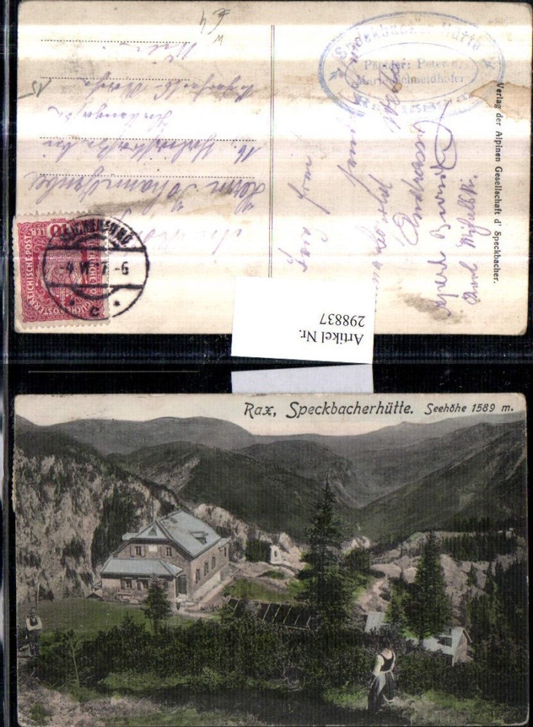 298837,Rax Speckbacherhütte Berghütte Bergkulisse b. Breitenstein