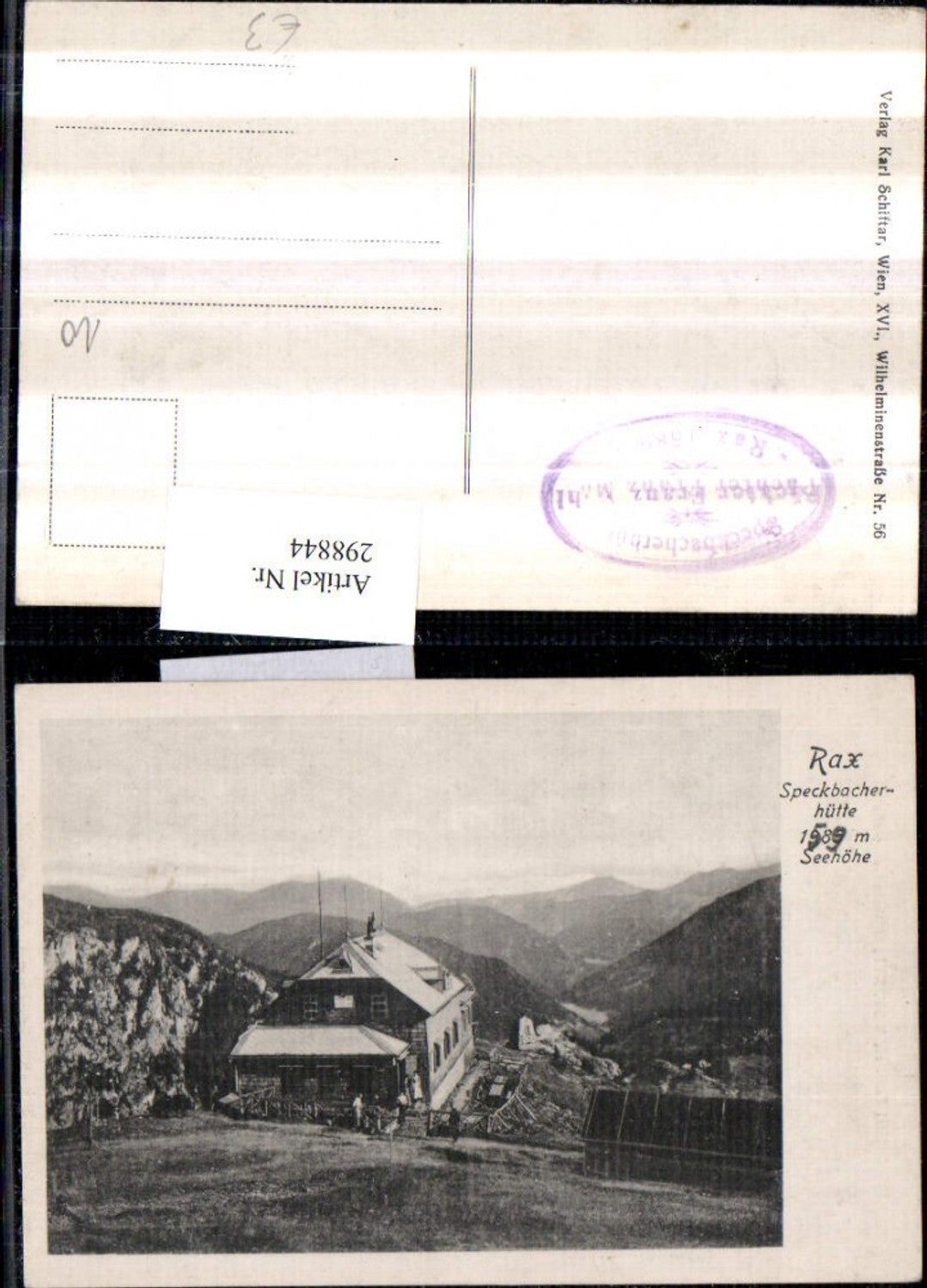 298844,Rax Speckbacherhütte Berghütte Bergkulisse b. Breitenstein