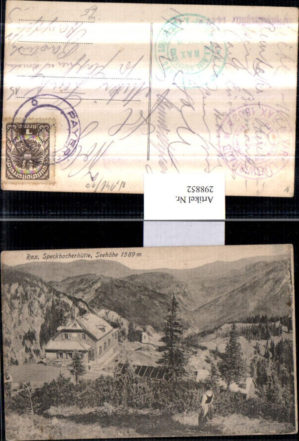 298852,Rax Speckbacherhütte Berghütte Bergkulisse b. Breitenstein