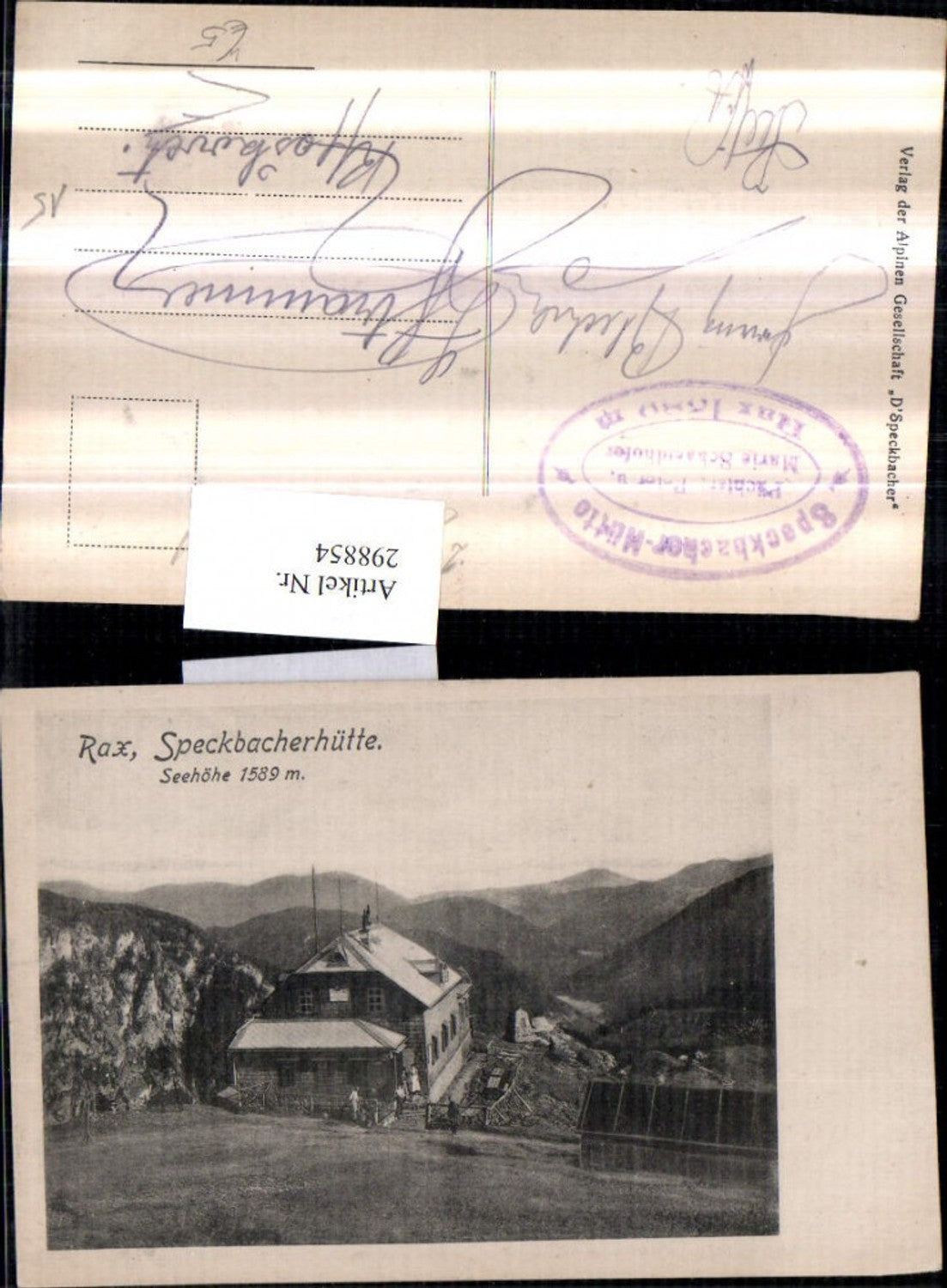 298854,Rax Speckbacherhütte Berghütte Bergkulisse b. Breitenstein