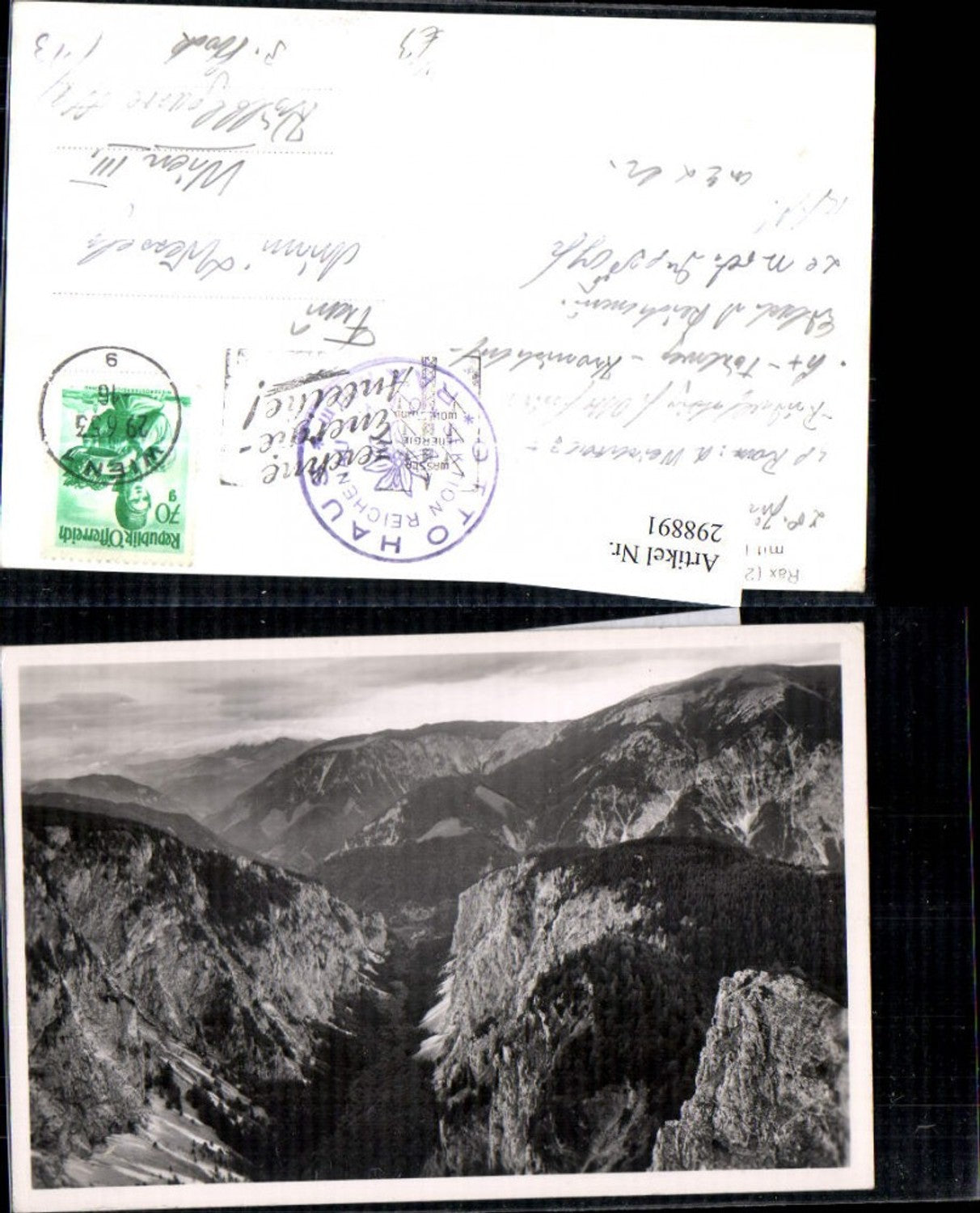 298891,Rax Höllentalaussicht m. Loswand u. Schneeberg Bergkulisse b. Reichenau