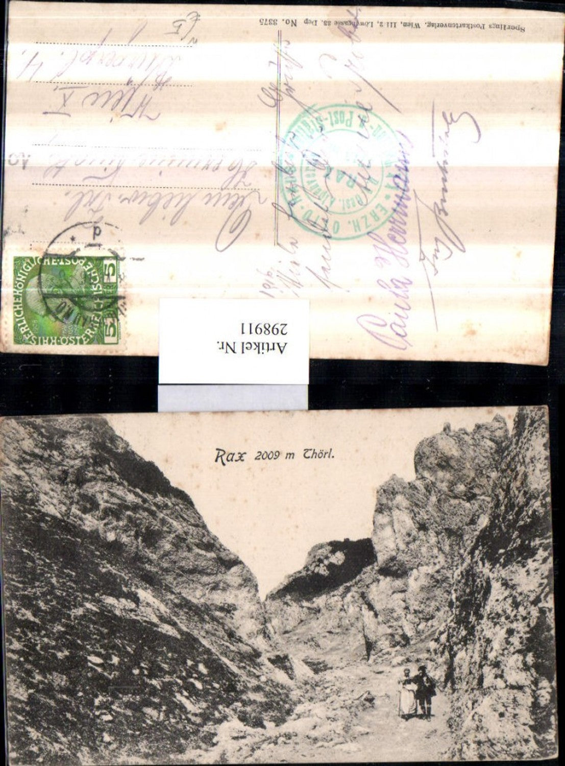 298911,Rax Thörl Törl Partie b. Reichenau pub Sperling 3375