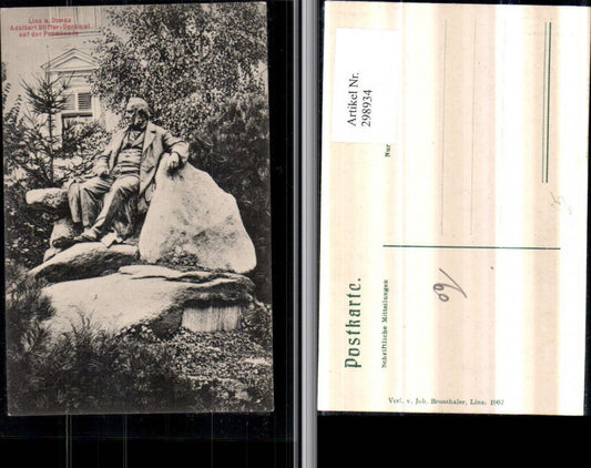 298934,Linz an d. Donau Adalbert-Stifter-Denkmal auf der Promenade