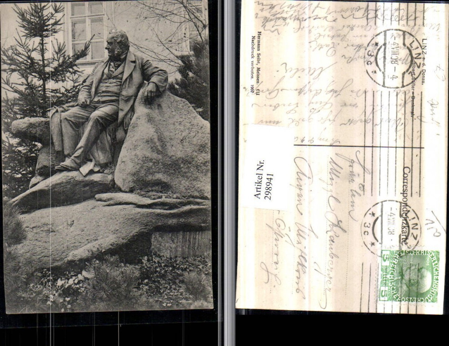 298941,Linz an d. Donau Adalbert Stifter-Denkmal