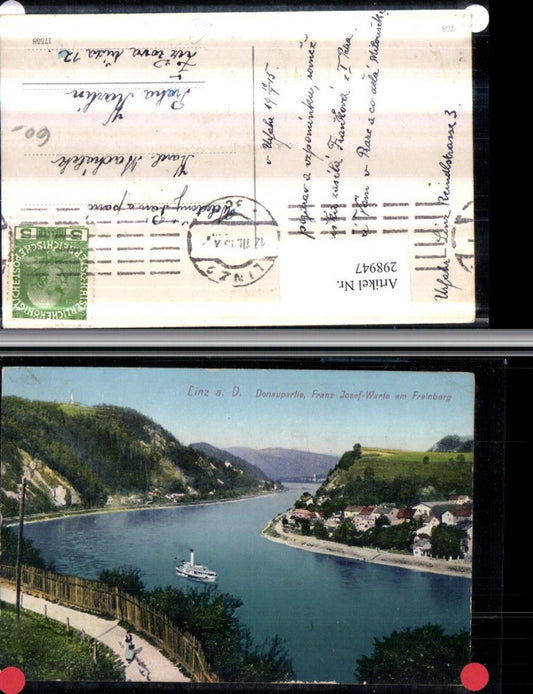 298947,Linz an d. Donau Donaupartie Franz Josef-Warte am Freinberg Dampfer