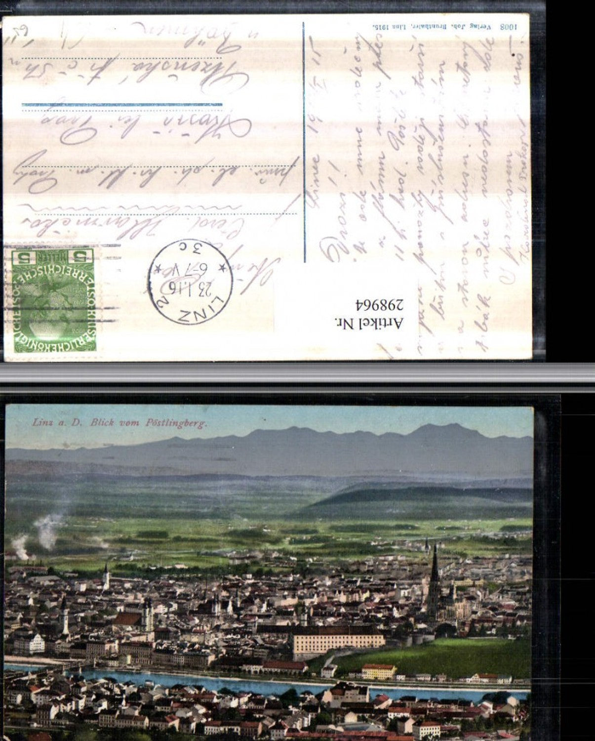 298964,Linz an d. Donau Totale Blick vom Pöstlingberg