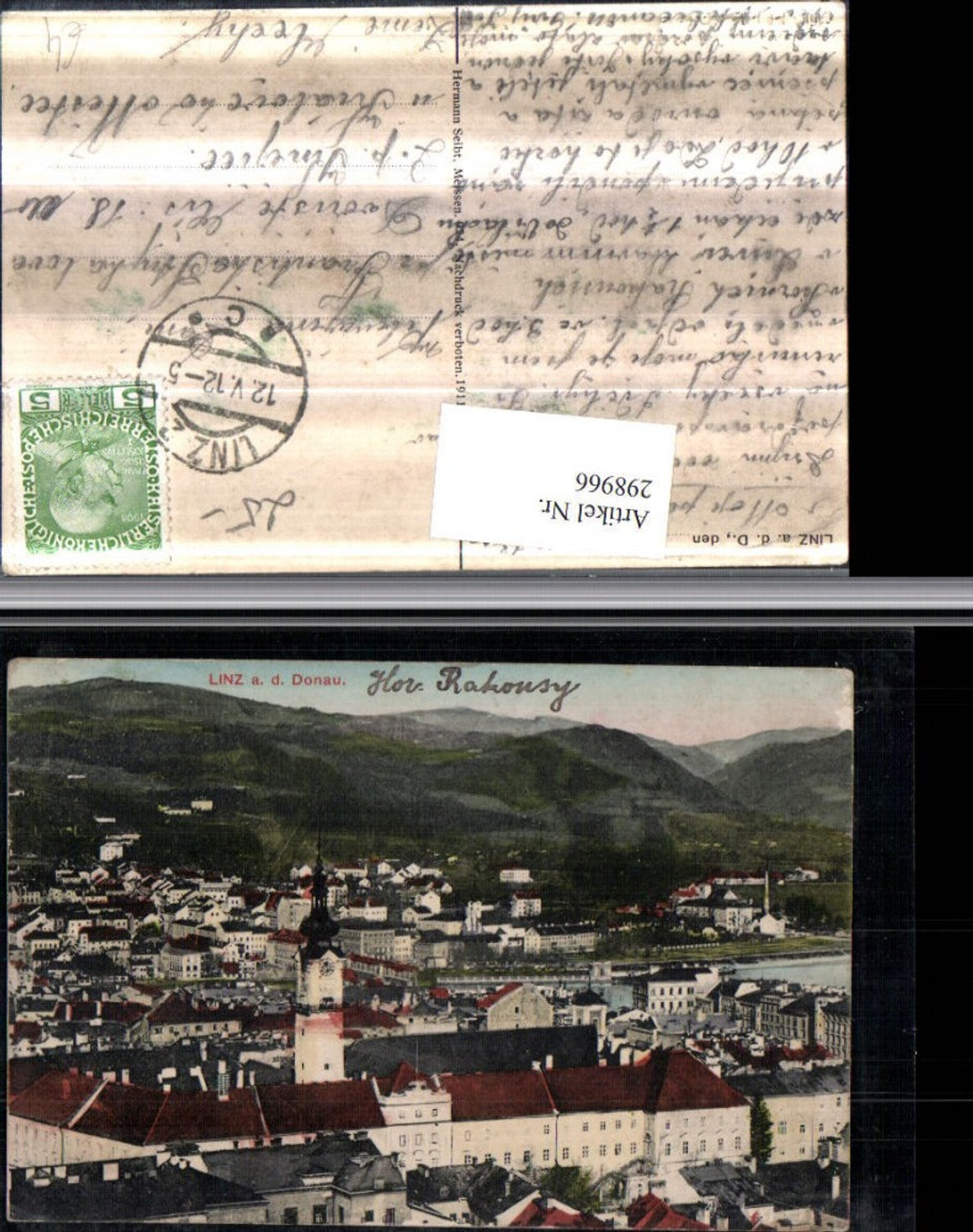 298966,Linz an d. Donau Teilansicht Kirche