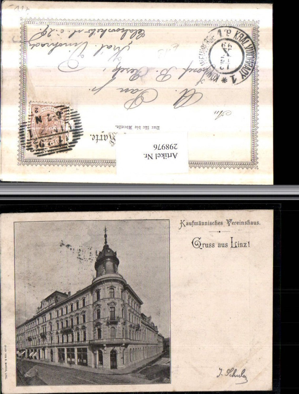 298976,Linz an d. Donau Kaufmännisches Vereinshaus