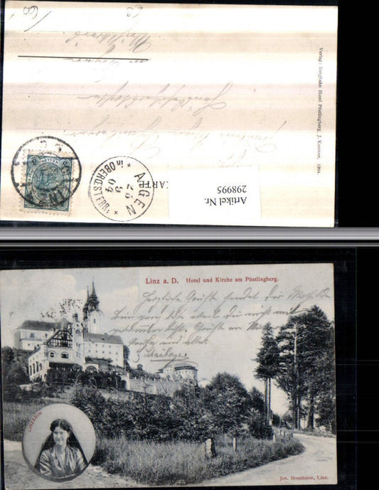 298995,Linz an d. Donau Hotel u. Kirche am Pöstlingberg Linzerin Portrait