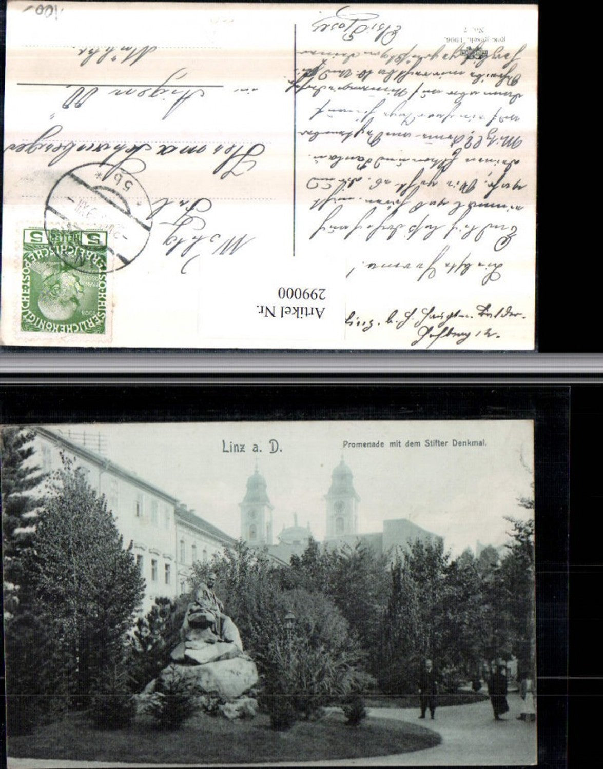 299000,Linz an d. Donau Promenade m. Stifter-Denkmal