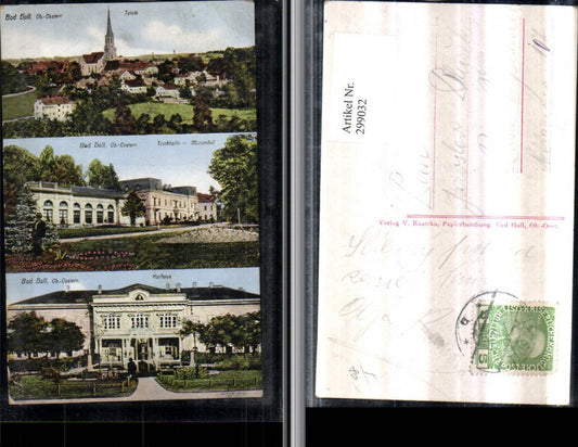 299032,Bad Hall Totale Kirche Trinkhalle Marienhof Kurhaus Mehrbildkarte