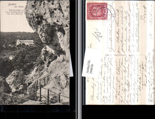 299070,Baden b. Wien Kaiserstein am Karl Suckfüll-Felsenweg zum Museum