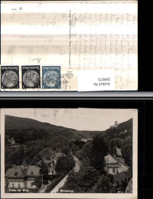299075,Baden b. Wien Helenental Teilansicht m. Ruine pub Foto Hubmann 2939
