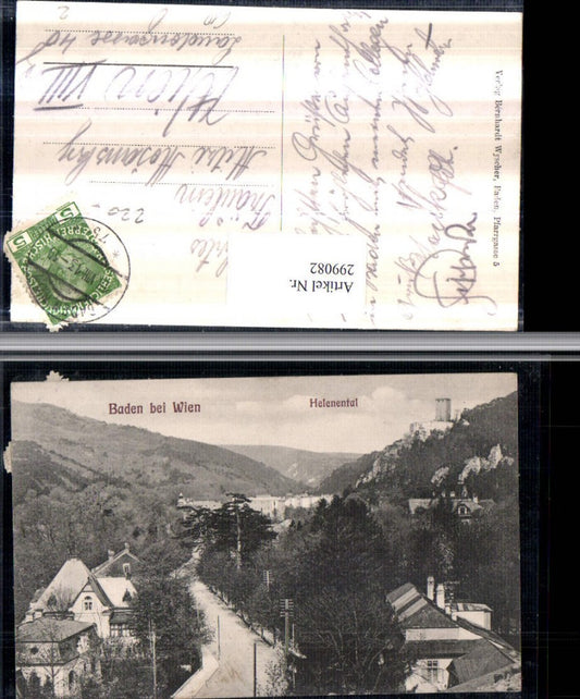 299082,Baden b. Wien Helenental Teilansicht m. Ruine