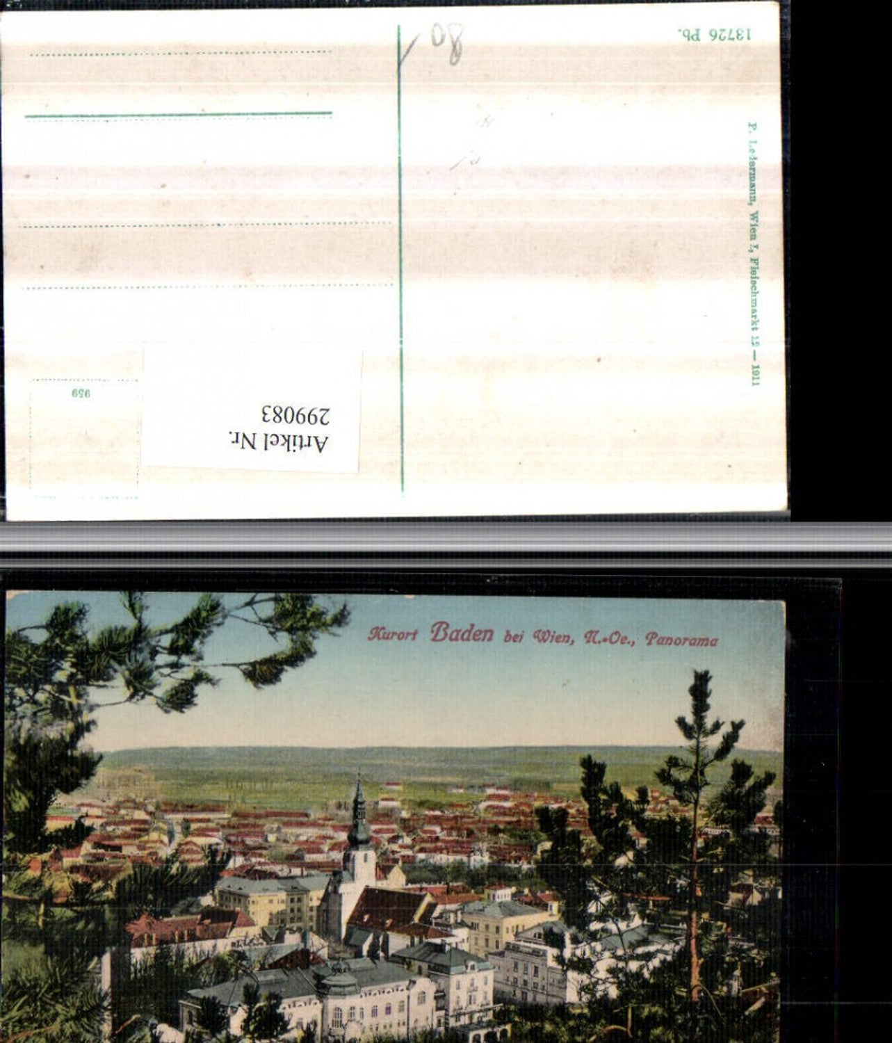 299083,Baden b. Wien Totale Panorama