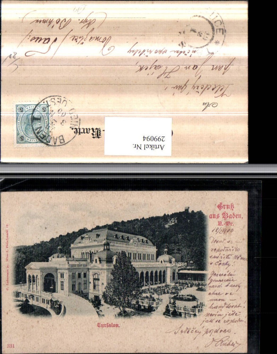 299094,Gruß aus Baden b. Wien Kursalon Kurhaus