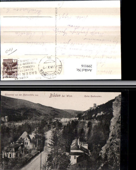 299116,Baden b. Wien Helenental Totale m. Ruine Rauhenstein