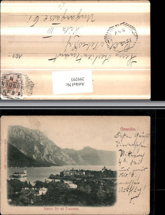 299293,Gmunden Schoss Ort Orth m. Traunstein Bergkulisse pub Stengel & Co 2582