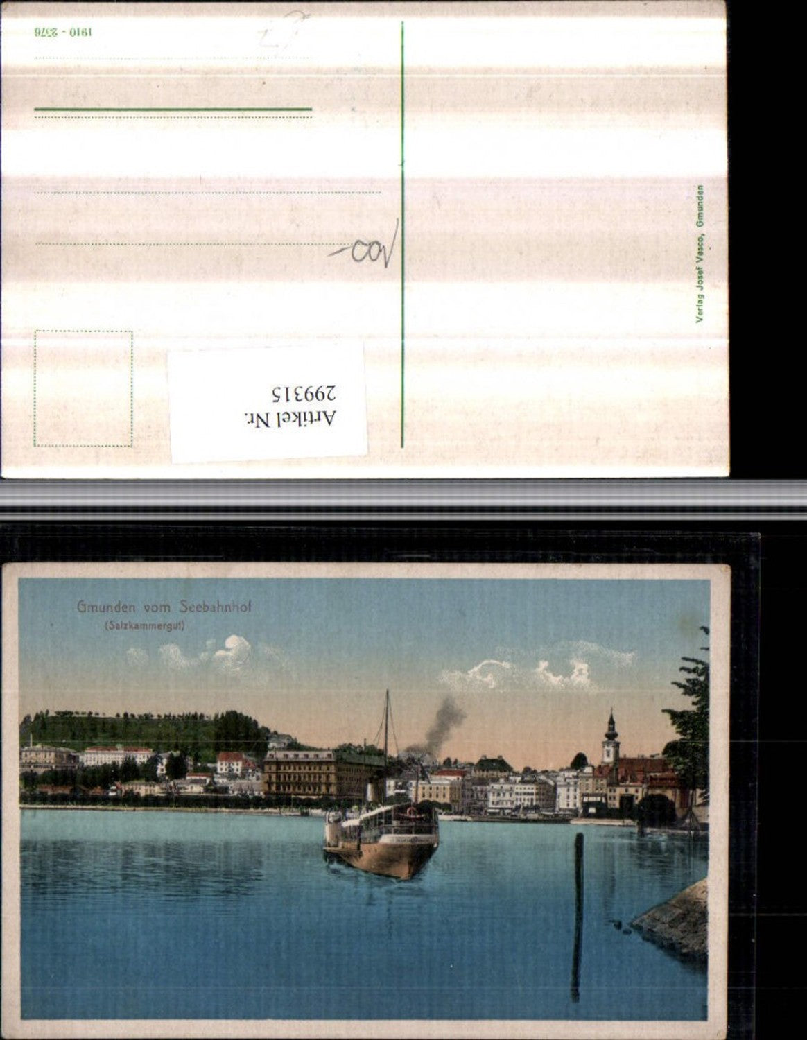 299315,Gmunden Teilansicht vom Seebahnhof Dampfer