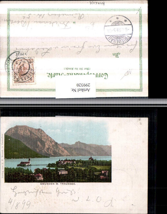 299320,Gmunden Schloss Ort Orth Traunsee Bergkulisse pub F. E. Brandt