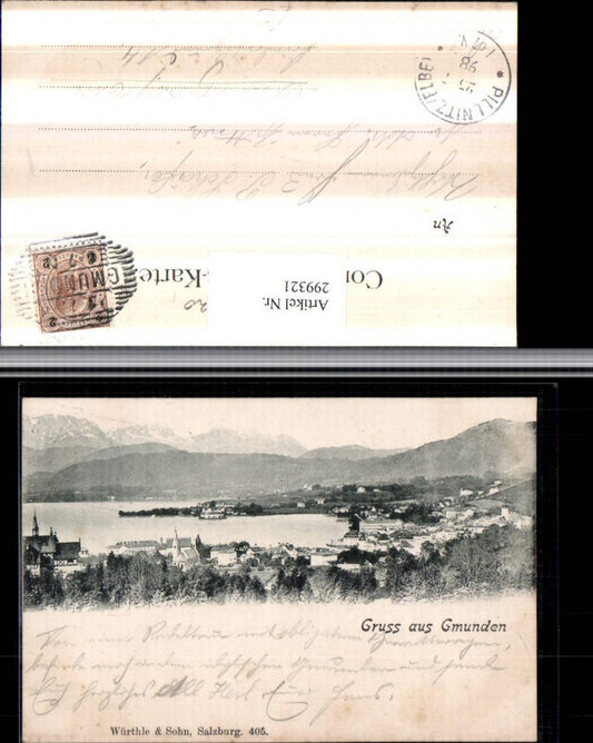 299321,Gruß aus Gmunden Totale Bergkulisse