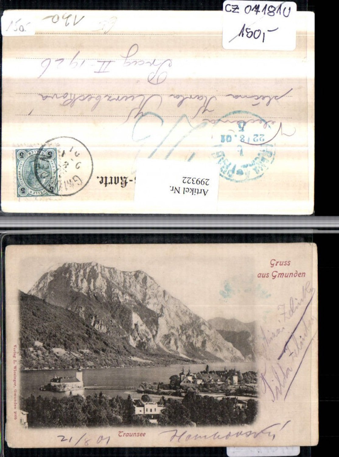 299322,Gmunden Traunsee Schloss Ort Orth Bergkulisse