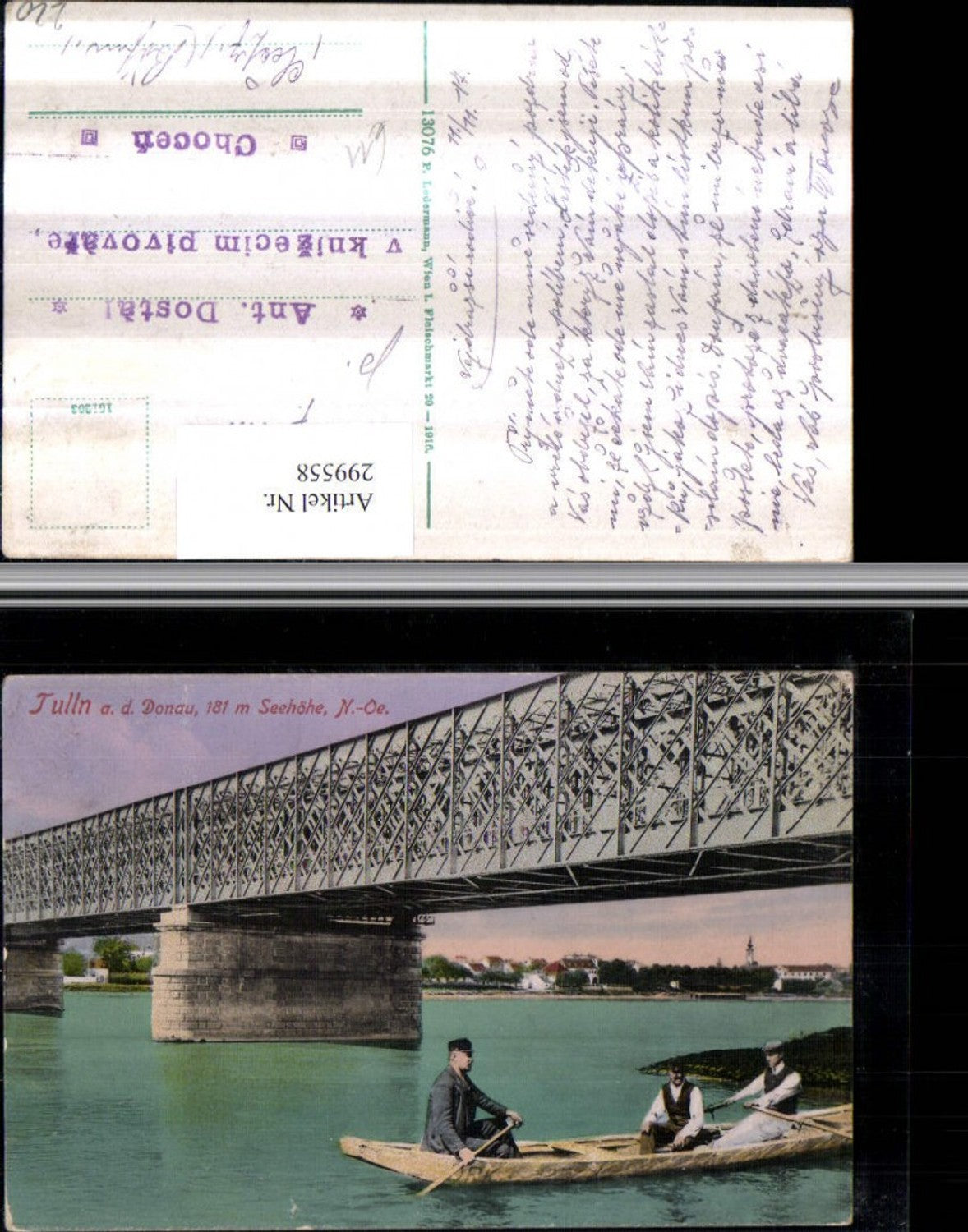299558,Tulln an d. Donau Brücke Ruderboot Boot