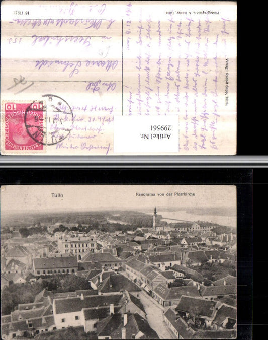 299561,Tulln an d. Donau Totale Panorama von d. Pfarrkirche