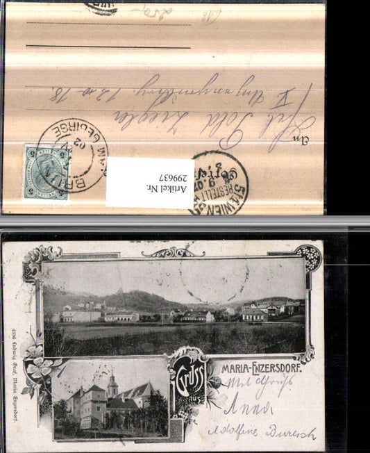 299637,Litho Gruß aus Maria Enzersdorf Teilansicht Kirche Mehrbildkarte