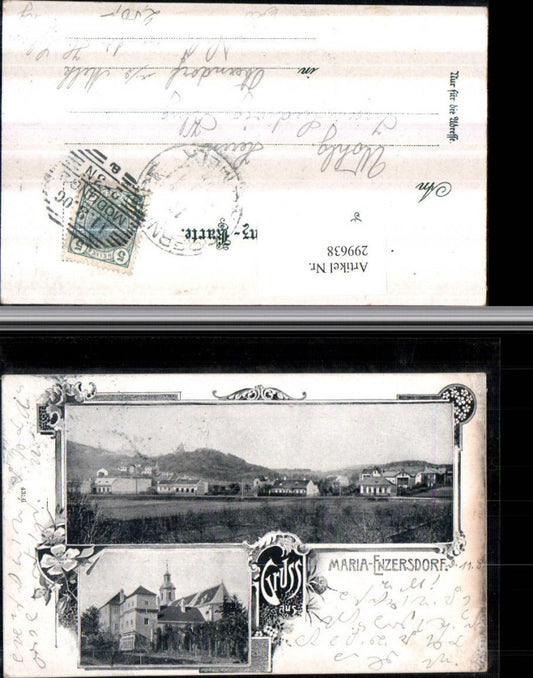 299638,Litho Gruß aus Maria Enzersdorf Teilansicht Kirche Mehrbildkarte