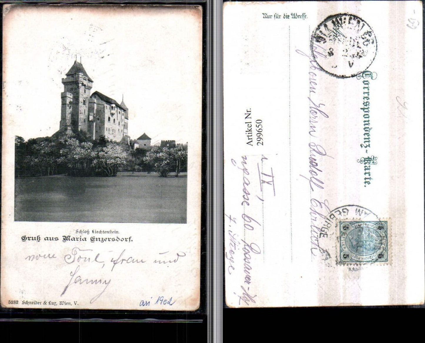 299650,Gruß aus Maria Enzersdorf Schloss Burg Liechtenstein