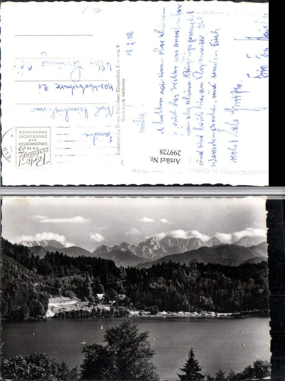 299728,Klopeinersee See b. St. Kanzian m. Steineralpen Bergkulisse pub Franz Schilcher