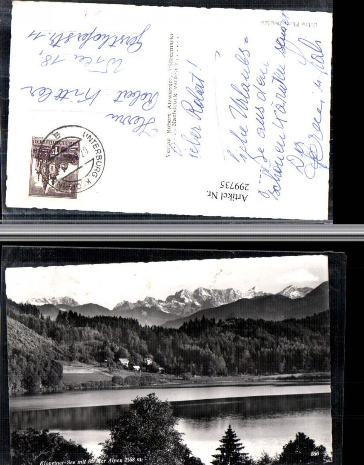 299735,Klopeinersee See b. St. Kanzian m. Steiner-Alpen Bergkulisse