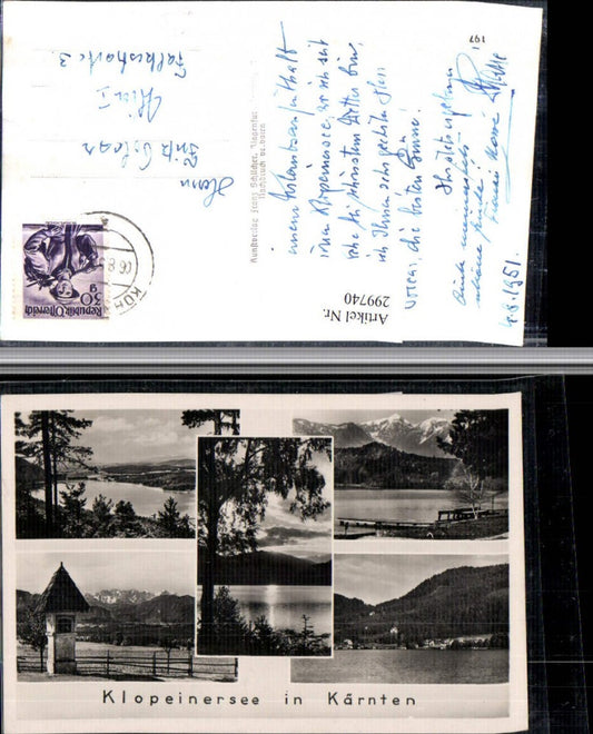 299740,Klopeinersee See b. St. Kanzian Bildstock Mehrbildkarte pub Franz Schilcher 197