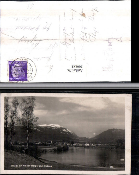 299883,Villach Totale m. Villacheralpe u. Erzberg Bergkulisse