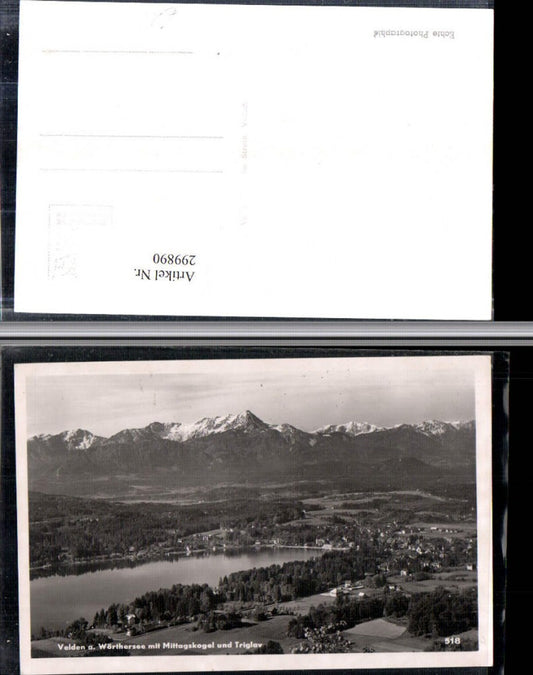 299890,Velden am Wörthersee Totale m. Mittagskogel u. Triglav Bergkulisse