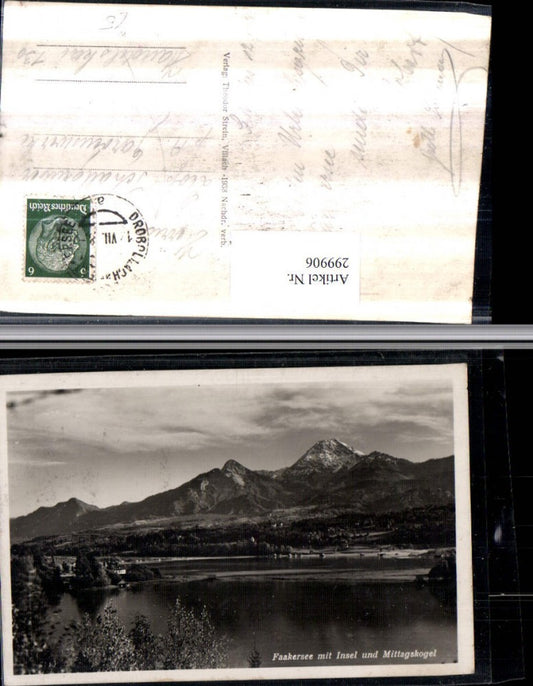 299906,Faakersee b. Faak m. Insel u. Mittagskogel Bergkulisse