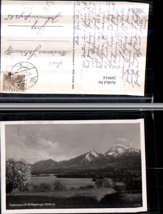 299914,Faakersee b. Faak m. Mittagskogel Bergkulisse pub Franz Schilcher 1715