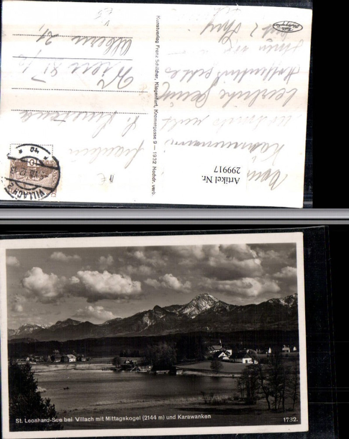 299917,St. Leonhard-See b. Villach m. Mittagskogel Bergkulisse pub Franz Schilcher 1732