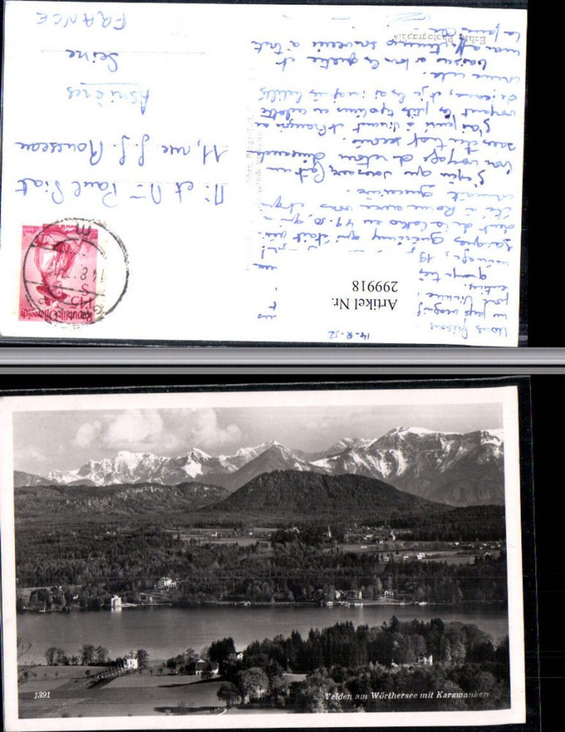 299918,Velden am Wörthersee m. Karawanken Bergkulisse pub Franz Schilcher 1391