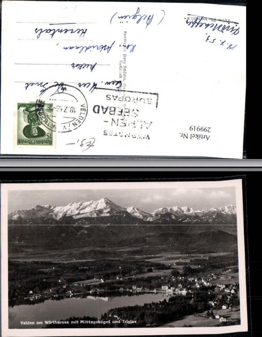 299919,Velden am Wörthersee Totale m. Mittagskogel u. Triglav Bergkulisse pub Franz Schilcher 233