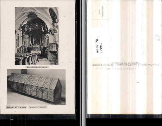 299969,Millstatt am See Domitianikapelle Waffentruhe Mehrbildkarte pub Franz Schilcher 1450