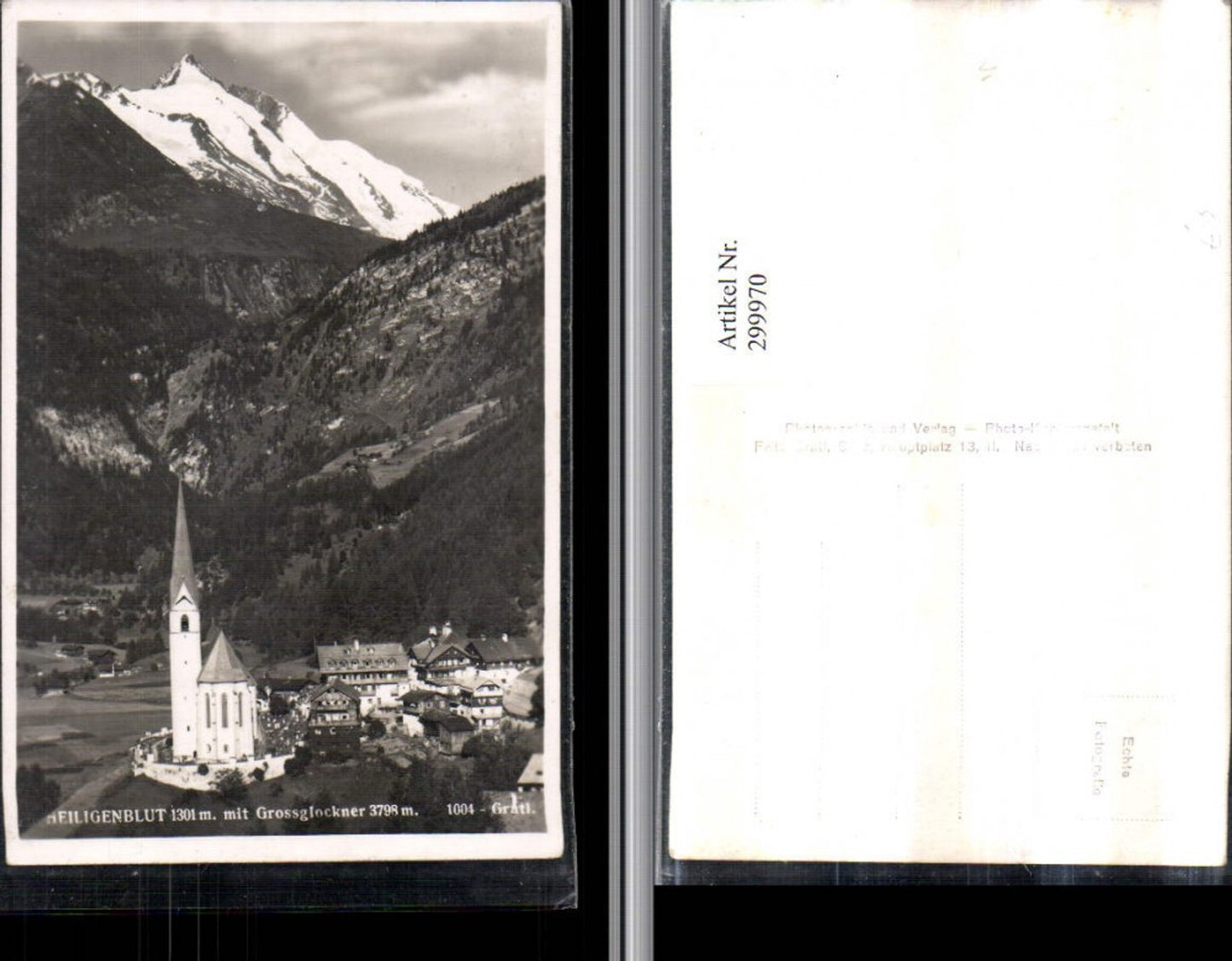 299970,Heiligenblut Totale Kirche m. Großglockner Bergkulisse