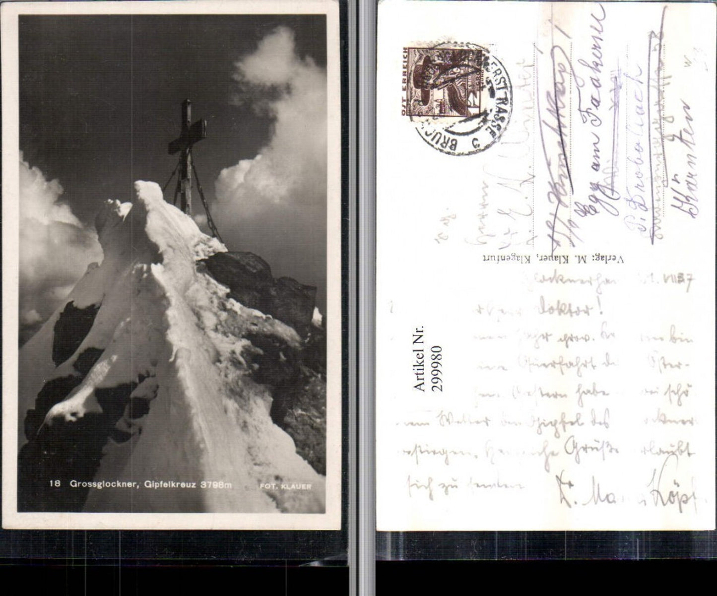 299980,Großglockner Gipfel Gipfelkreuz b. Heiligenblut