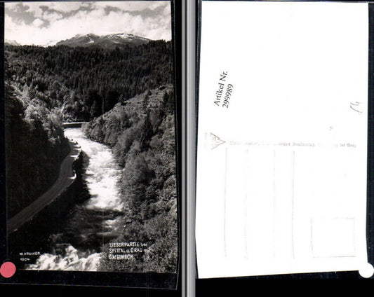 299989,Lieserpartie Fluss b. Spittal an d. Drau m. Gmeineck Bergkulisse